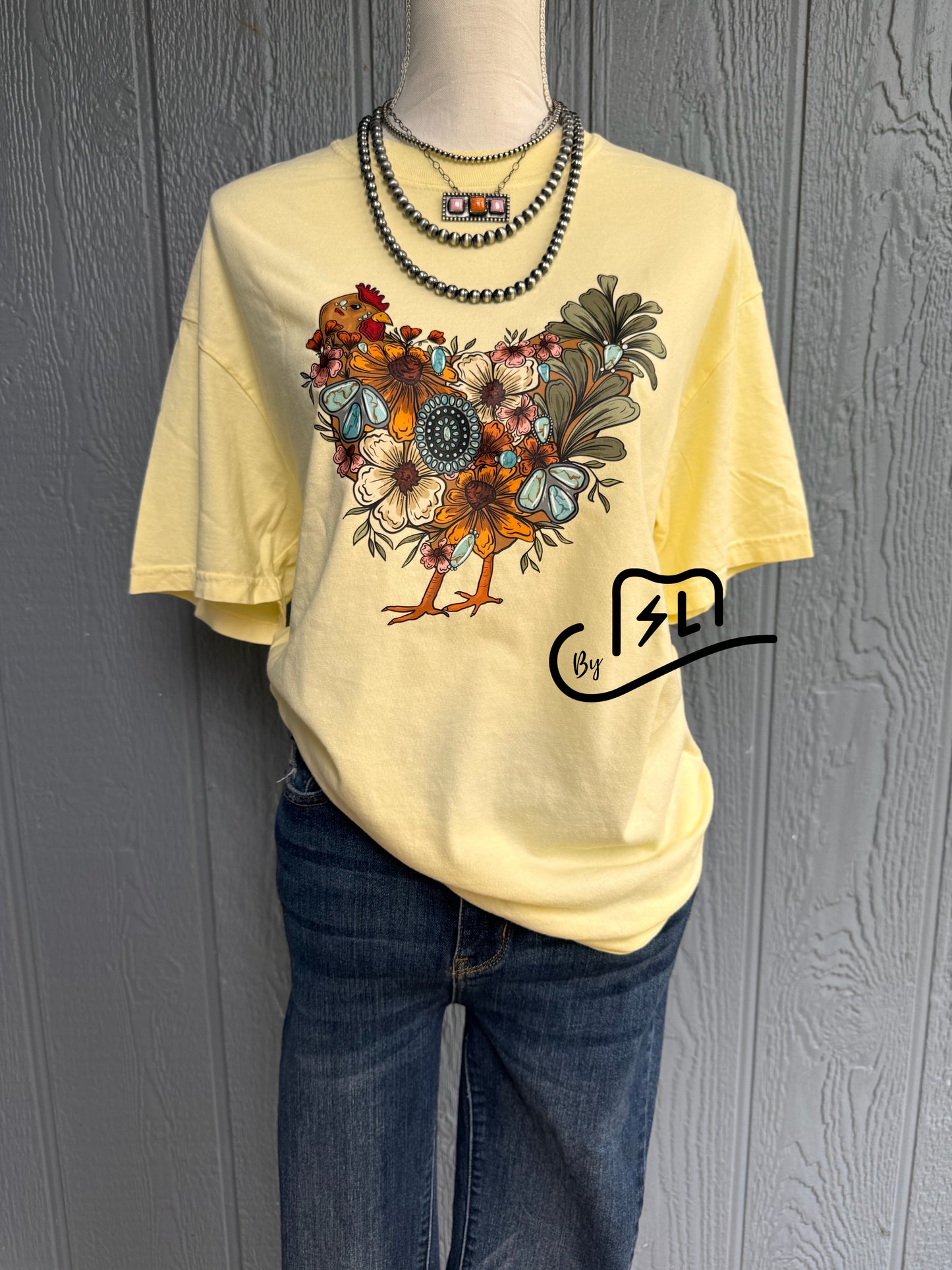 Spingtime hen comfort colors Top
