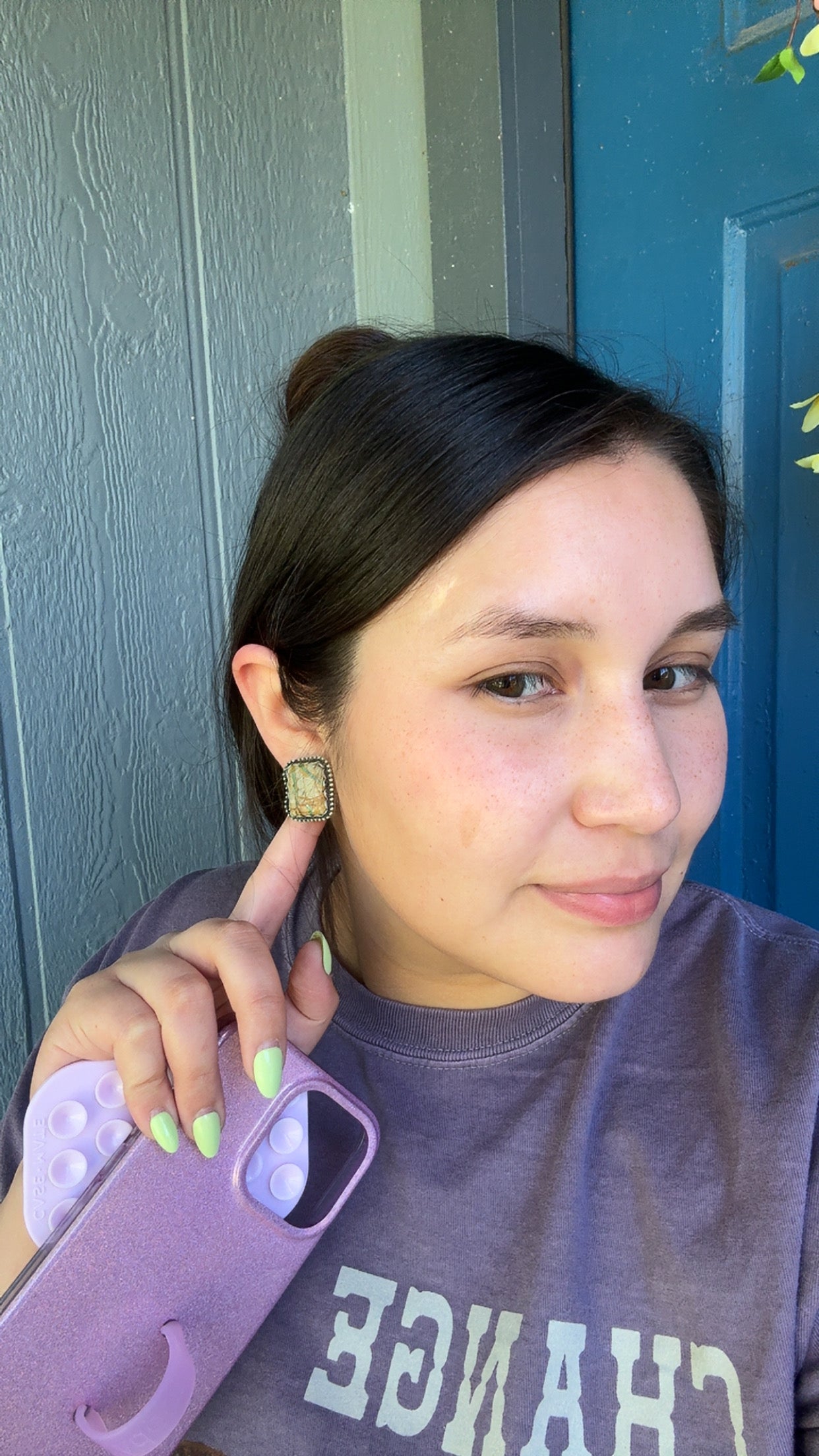 Royston turquoise square earrings