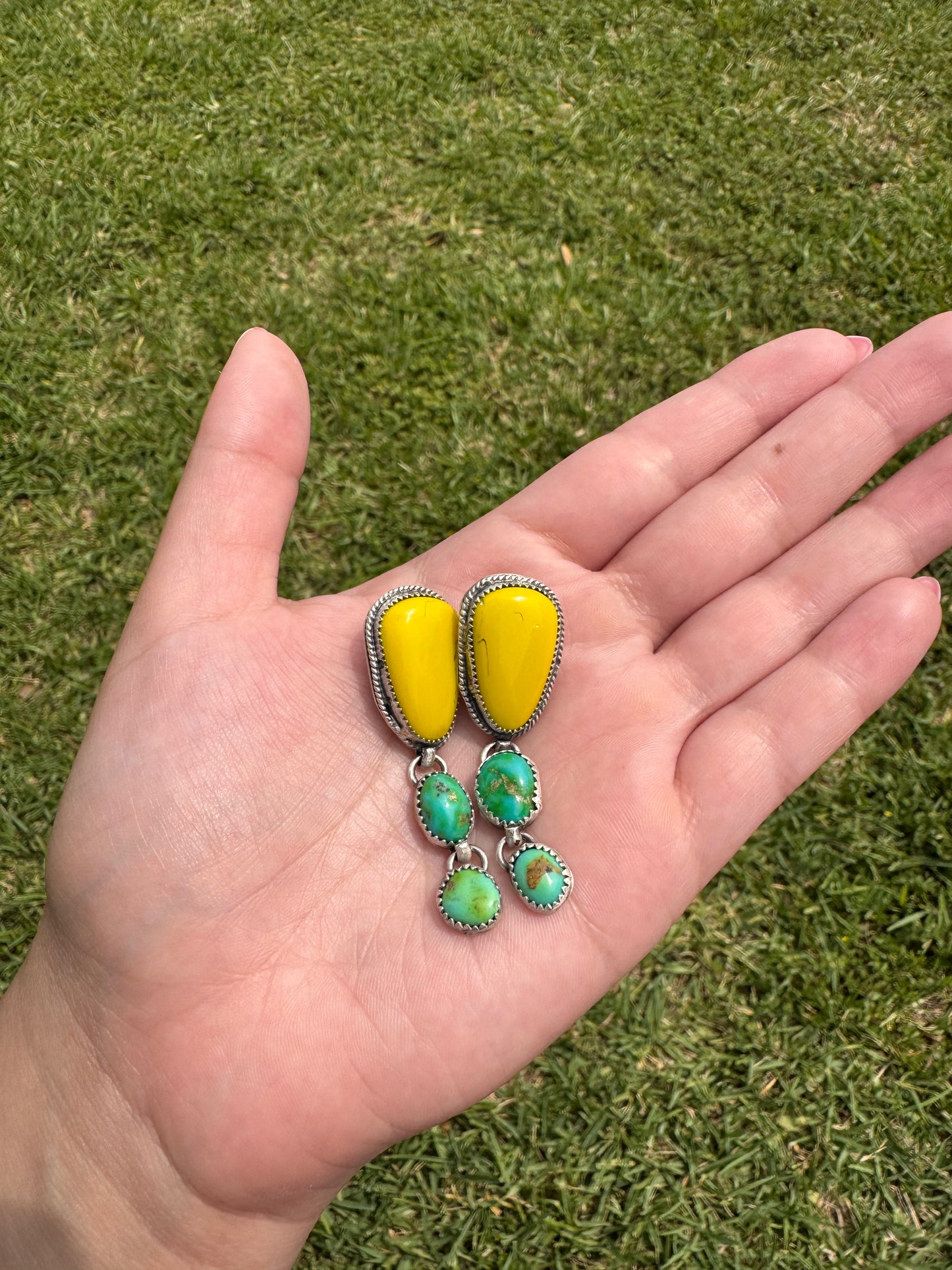Dangle Sonoran gold and rosarita earrings