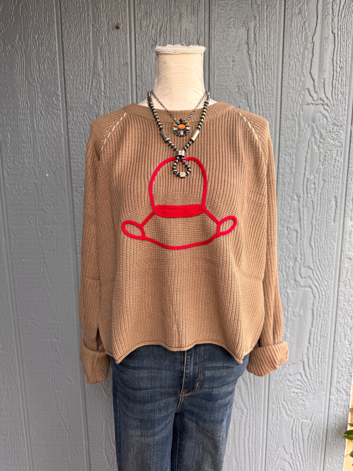 Hats off knit blouse