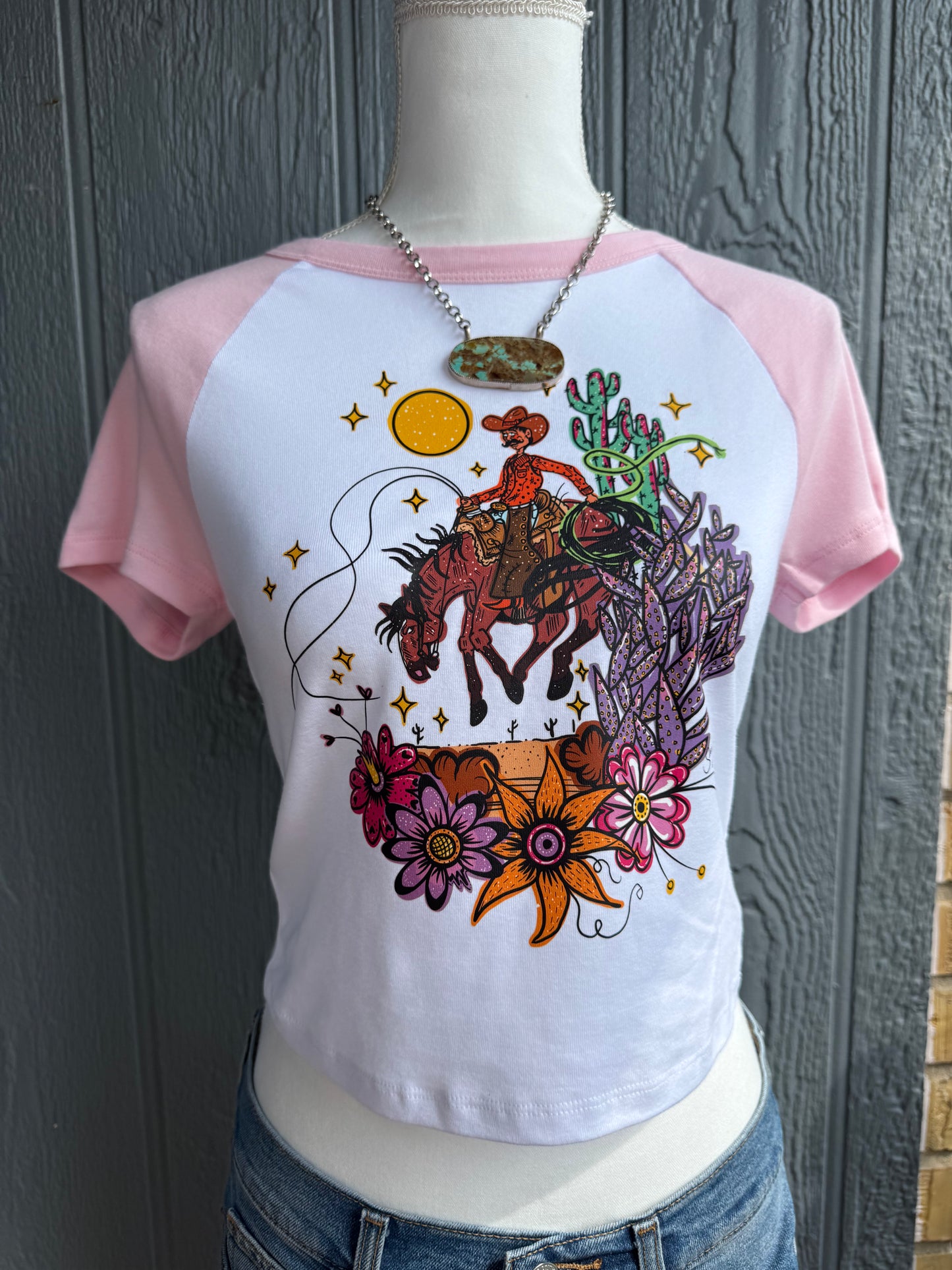 Desert bloom bronc babydoll Top