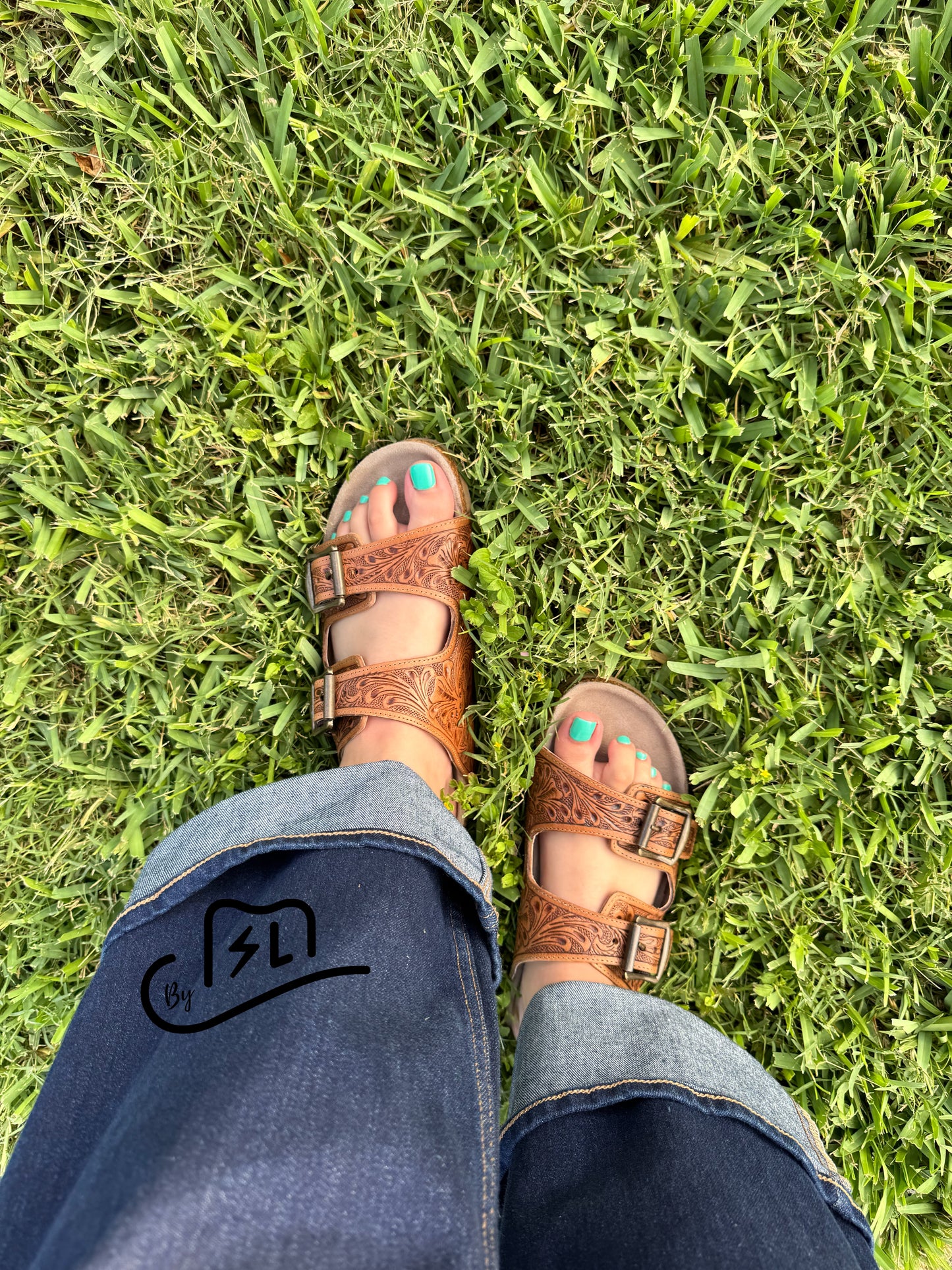 Myra falling feather brown sandals