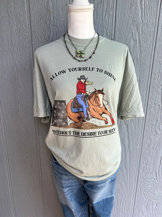 allow yourself to shine barrel racer CC top