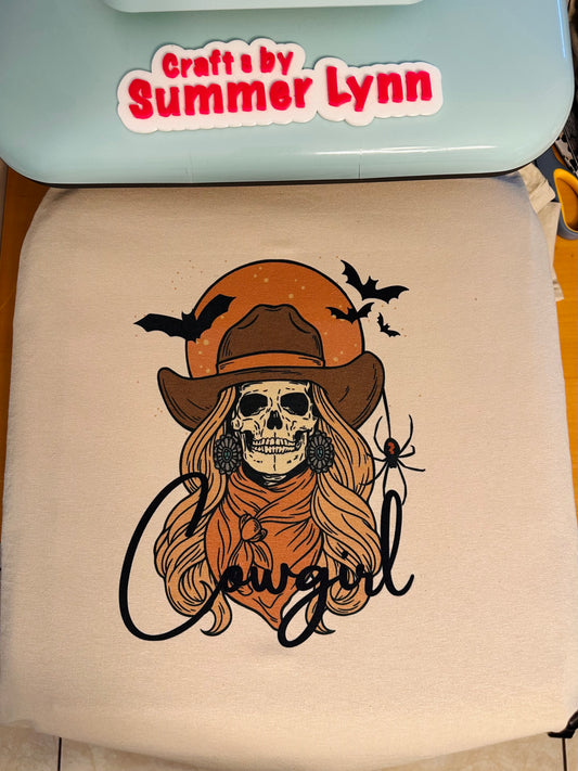 Spooky skull cowgirl