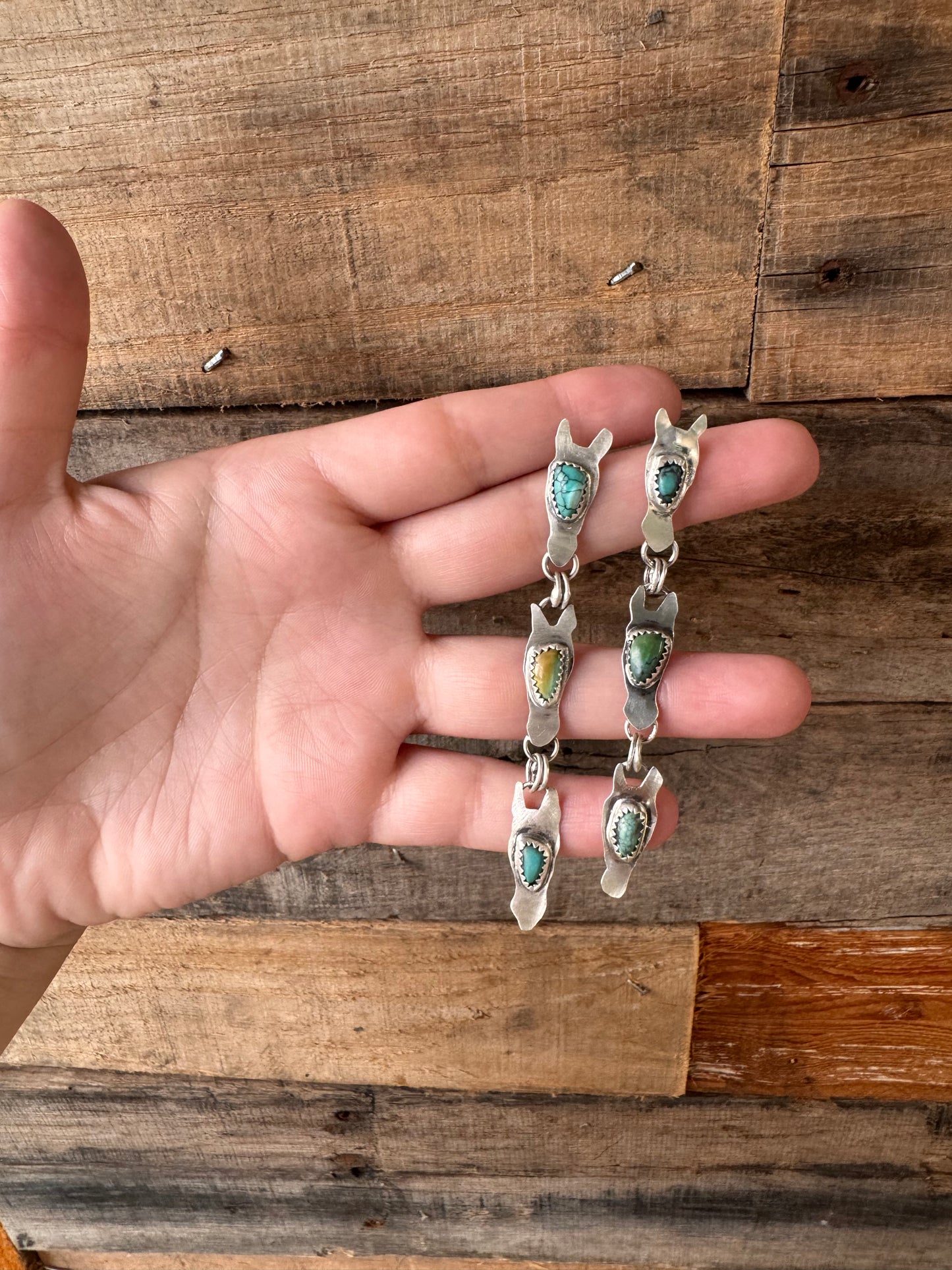 Horse head dangle earrings