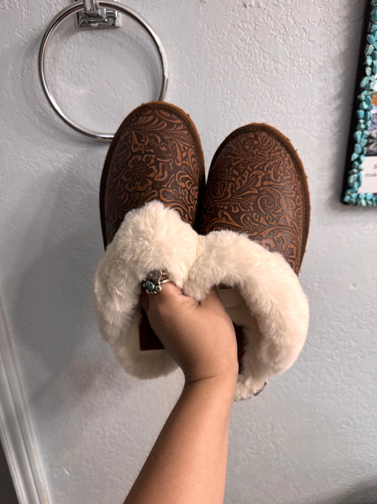 Myra tooled style slippers