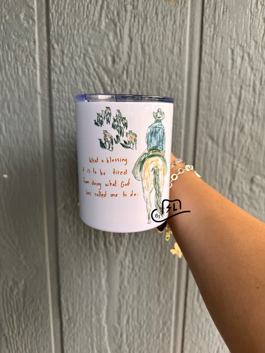 What a blessing stainless steel coffee mug with handle