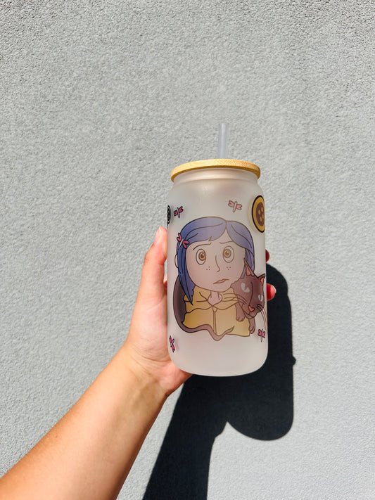 Coraline frosted glass cup