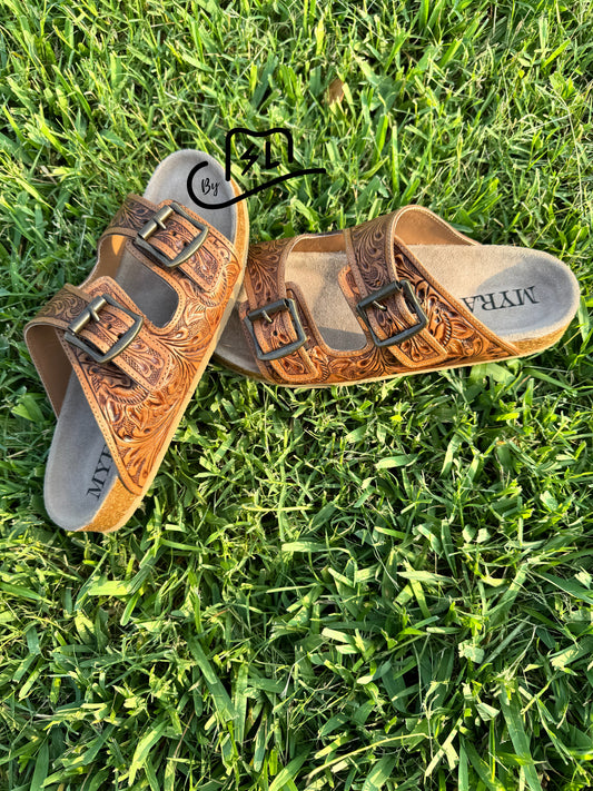 Myra falling feather brown sandals