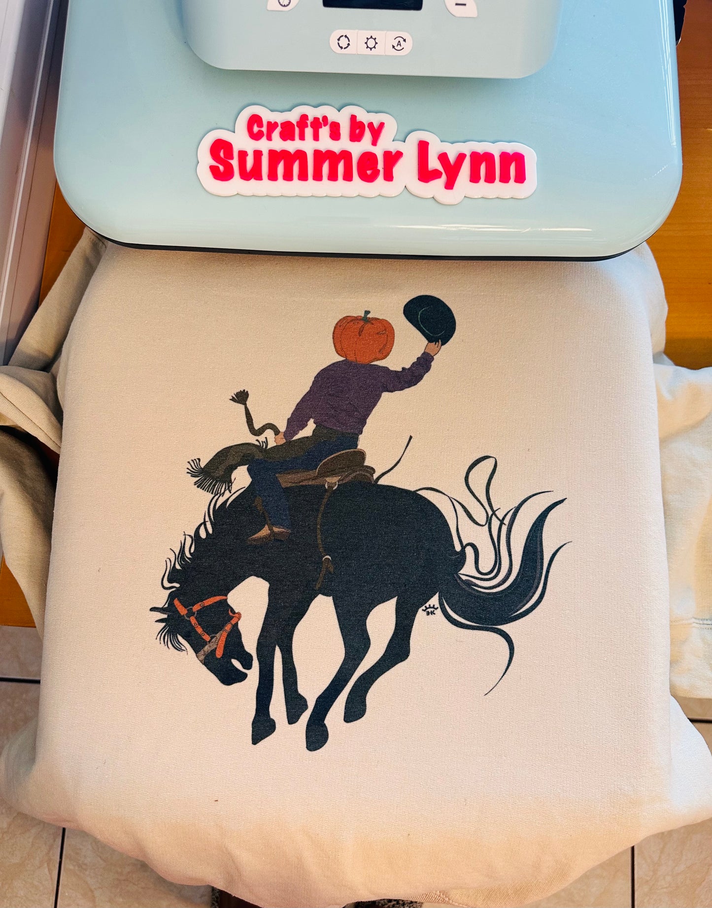 Bucking pumpkin cowboy