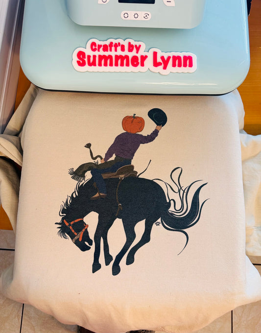 Bucking pumpkin cowboy