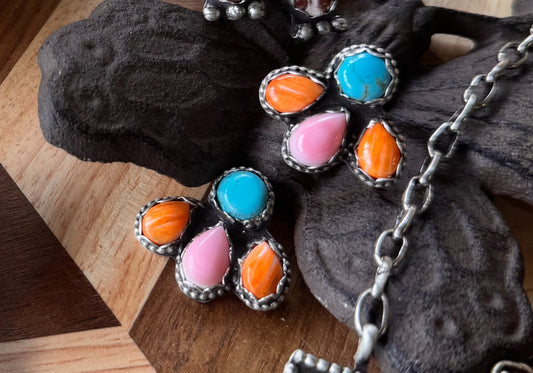 Colorful post earrings