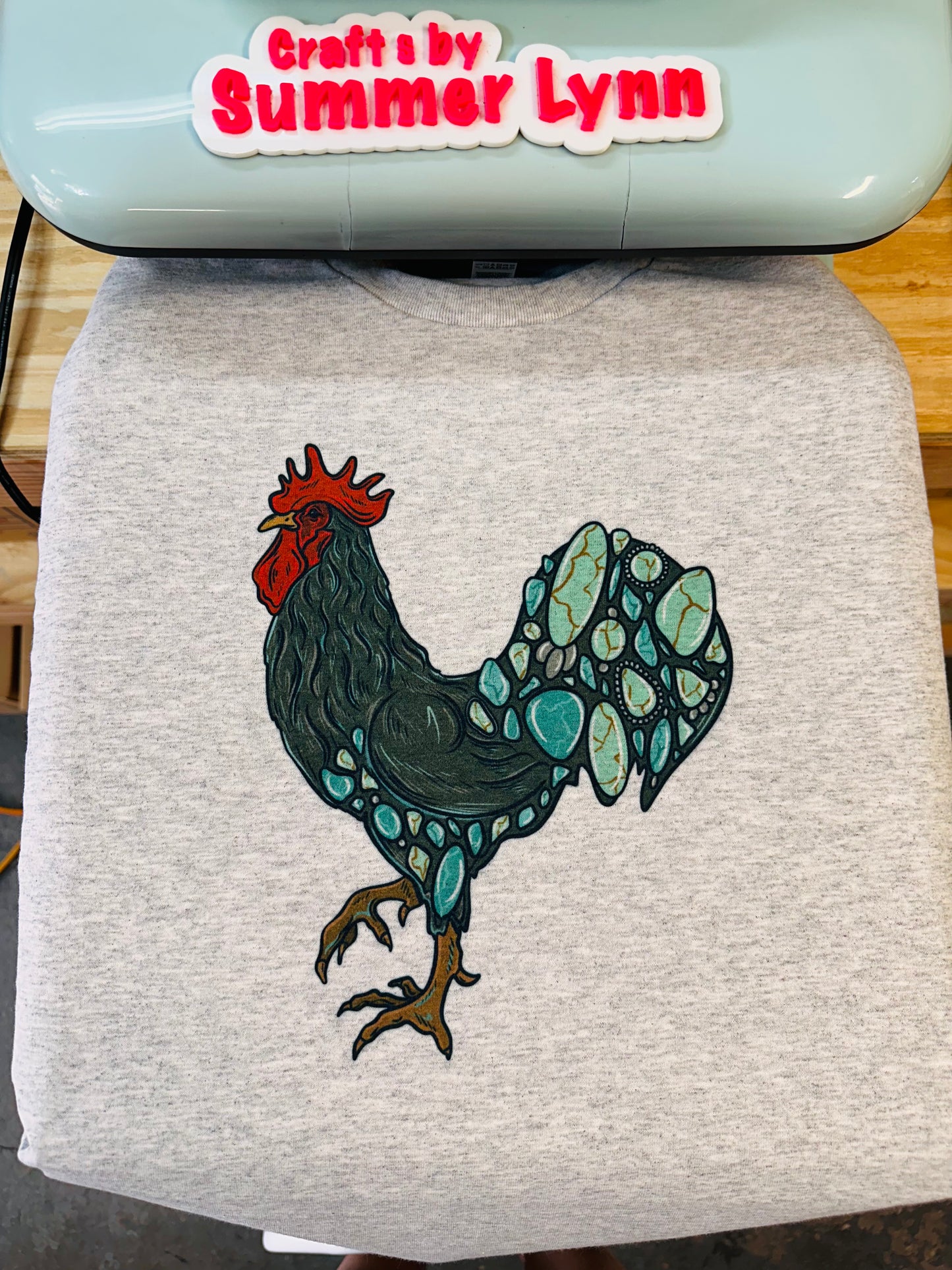 Turquoise rooster