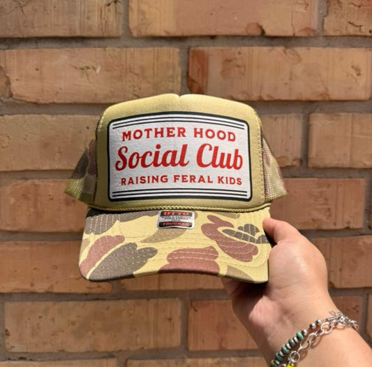 Motherhood raising feral kids trucker hat