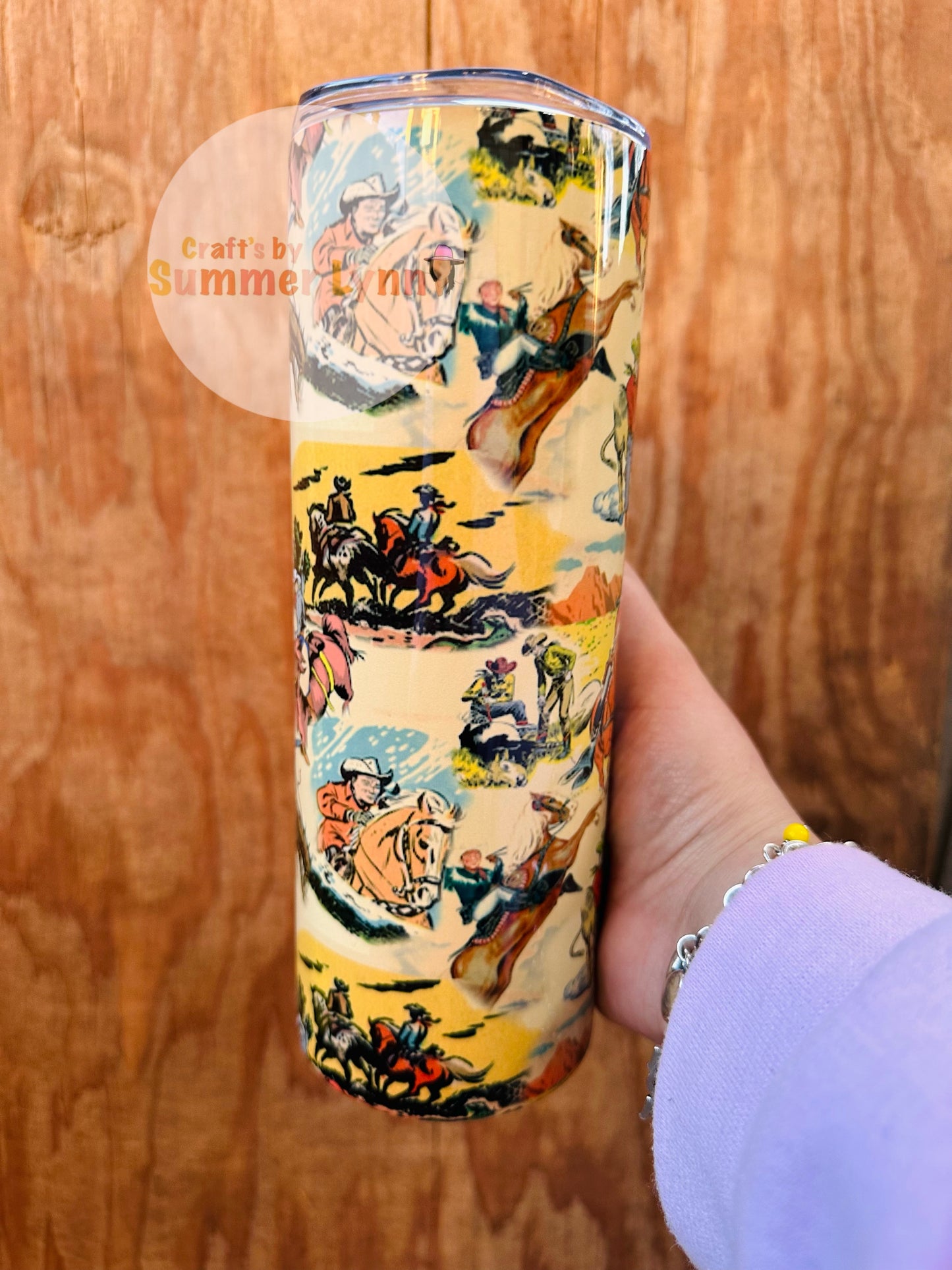 Yellow cowboy tumbler