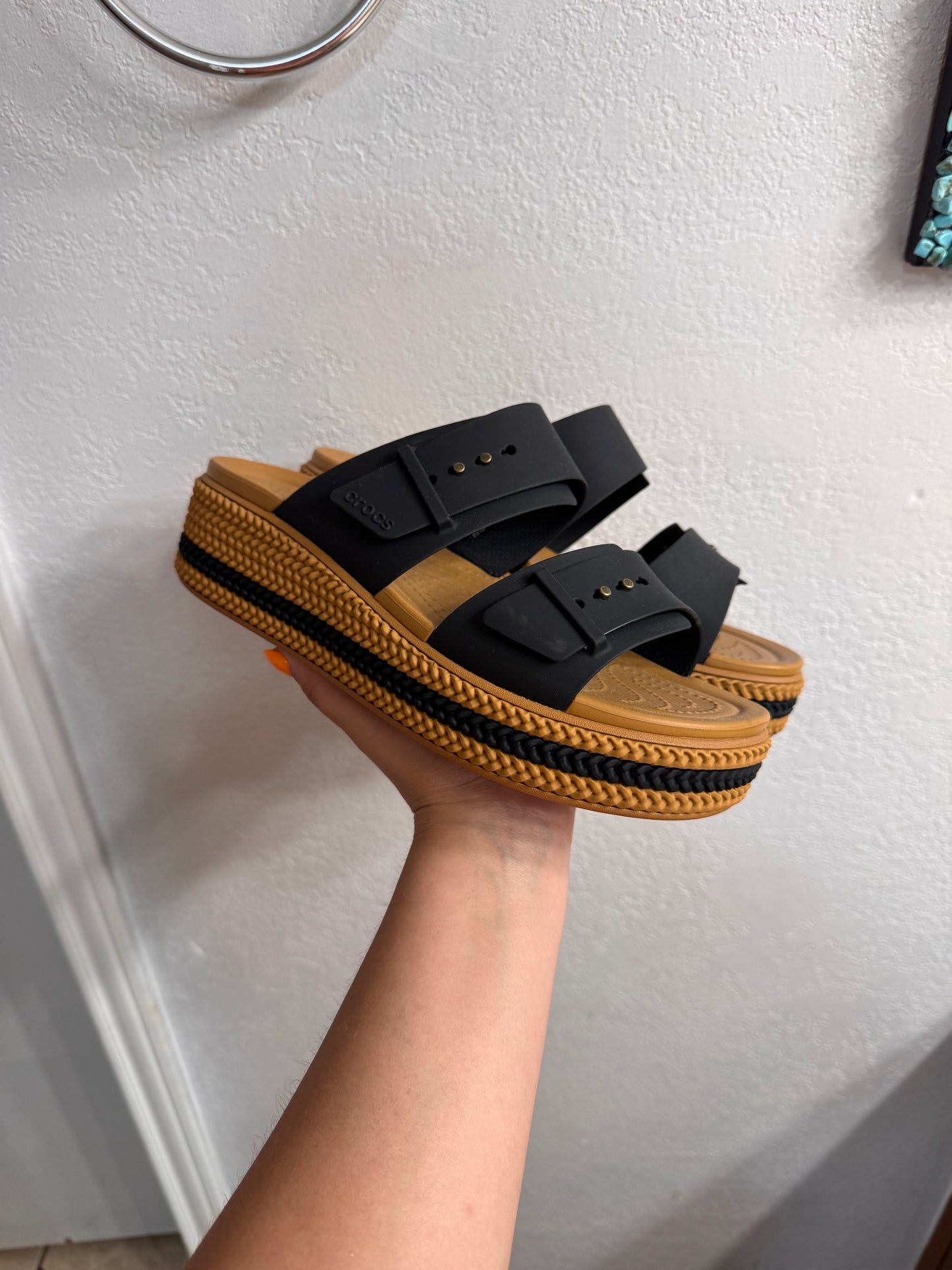 Croc brand wedge sandals size 9