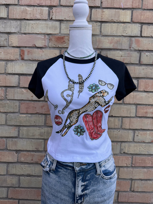 Edgy cowgirl Baby Doll top