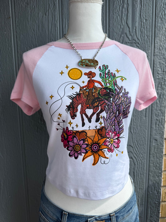 Desert bloom bronc babydoll Top