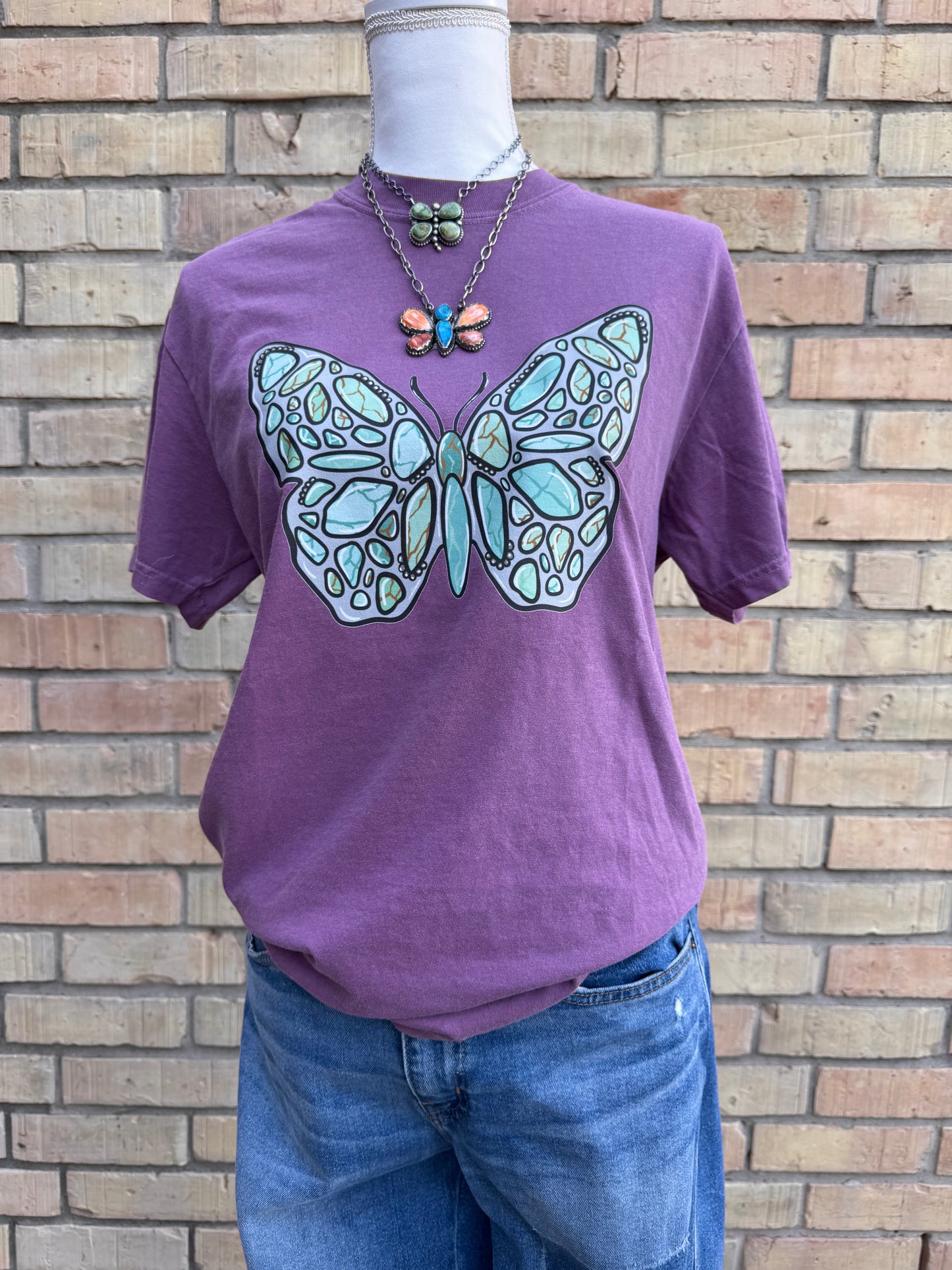 Turquoise butterfly CC Top