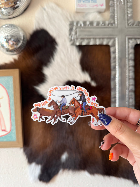 holding you back sticker