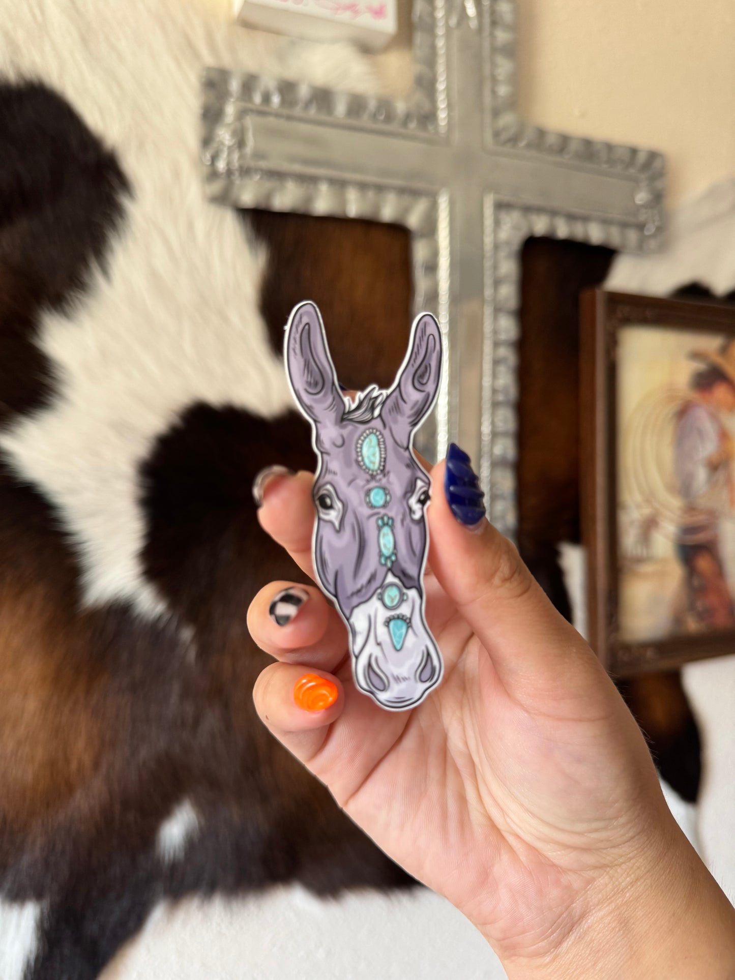 Turquoise donkey sticker