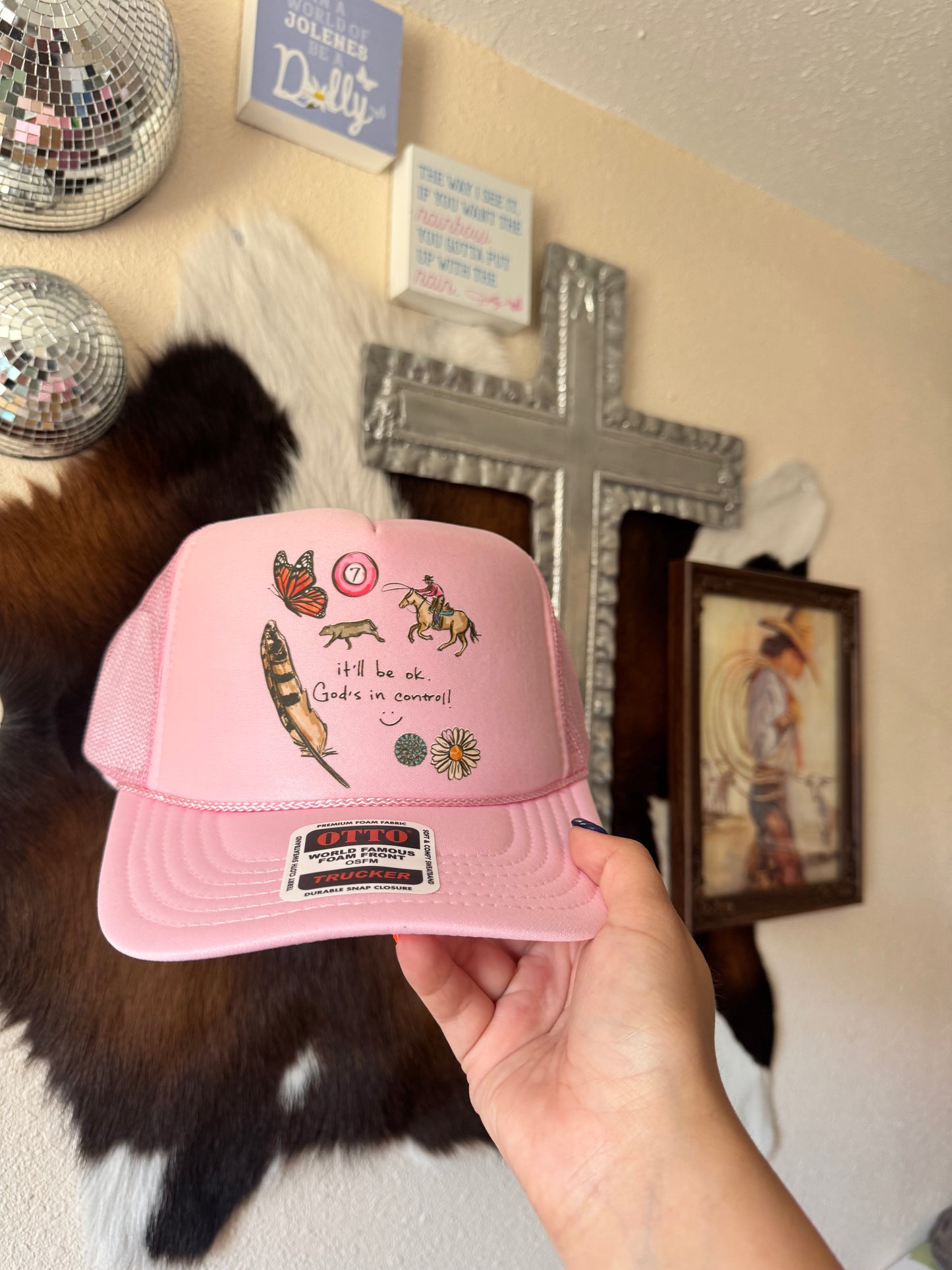 God's in control Trucker hat