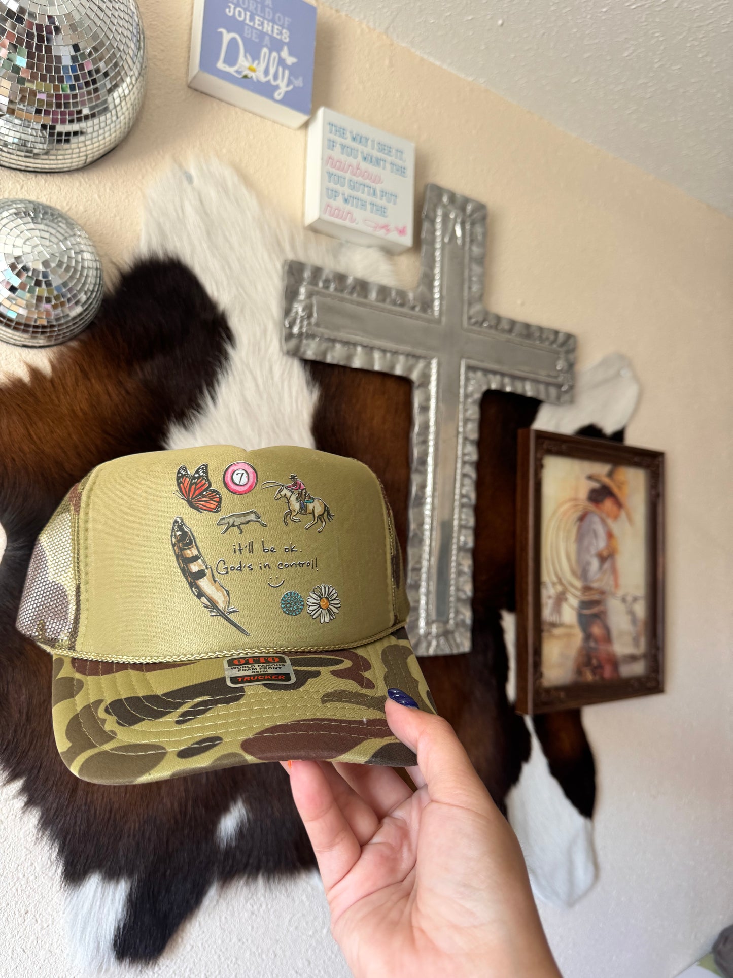 God's in control Trucker hat