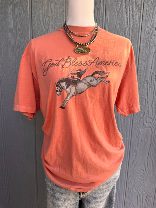 God bless America Bronc rider CC Top