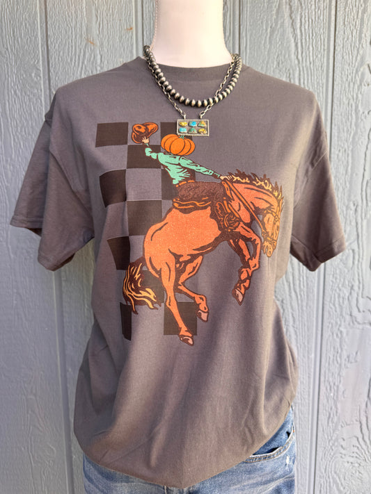 Checked bucking pumkin