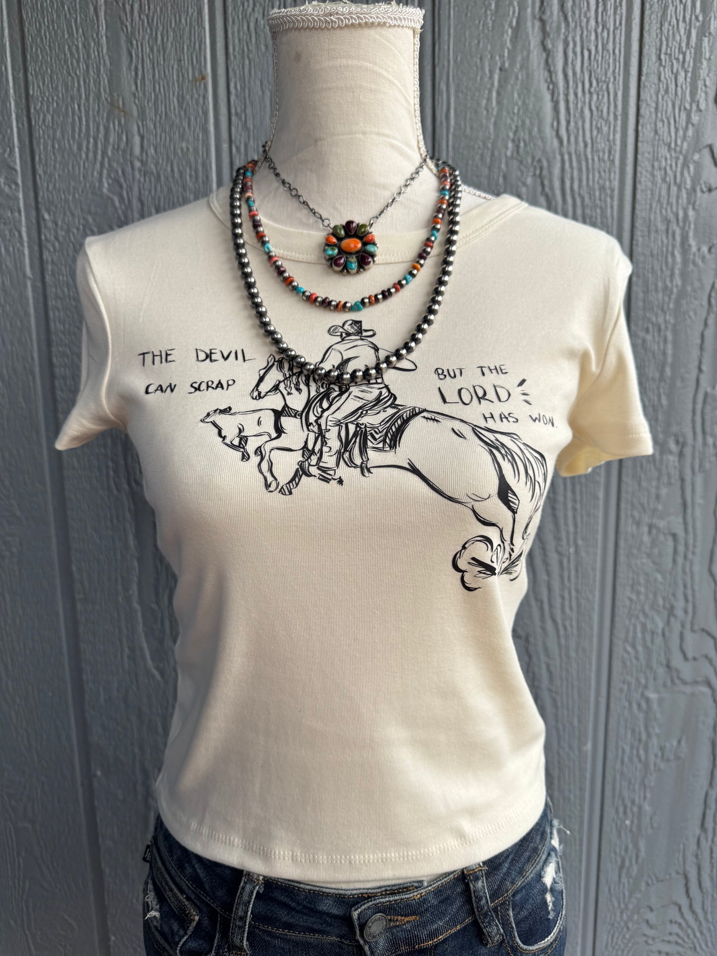 The lord has won black cowboy design
