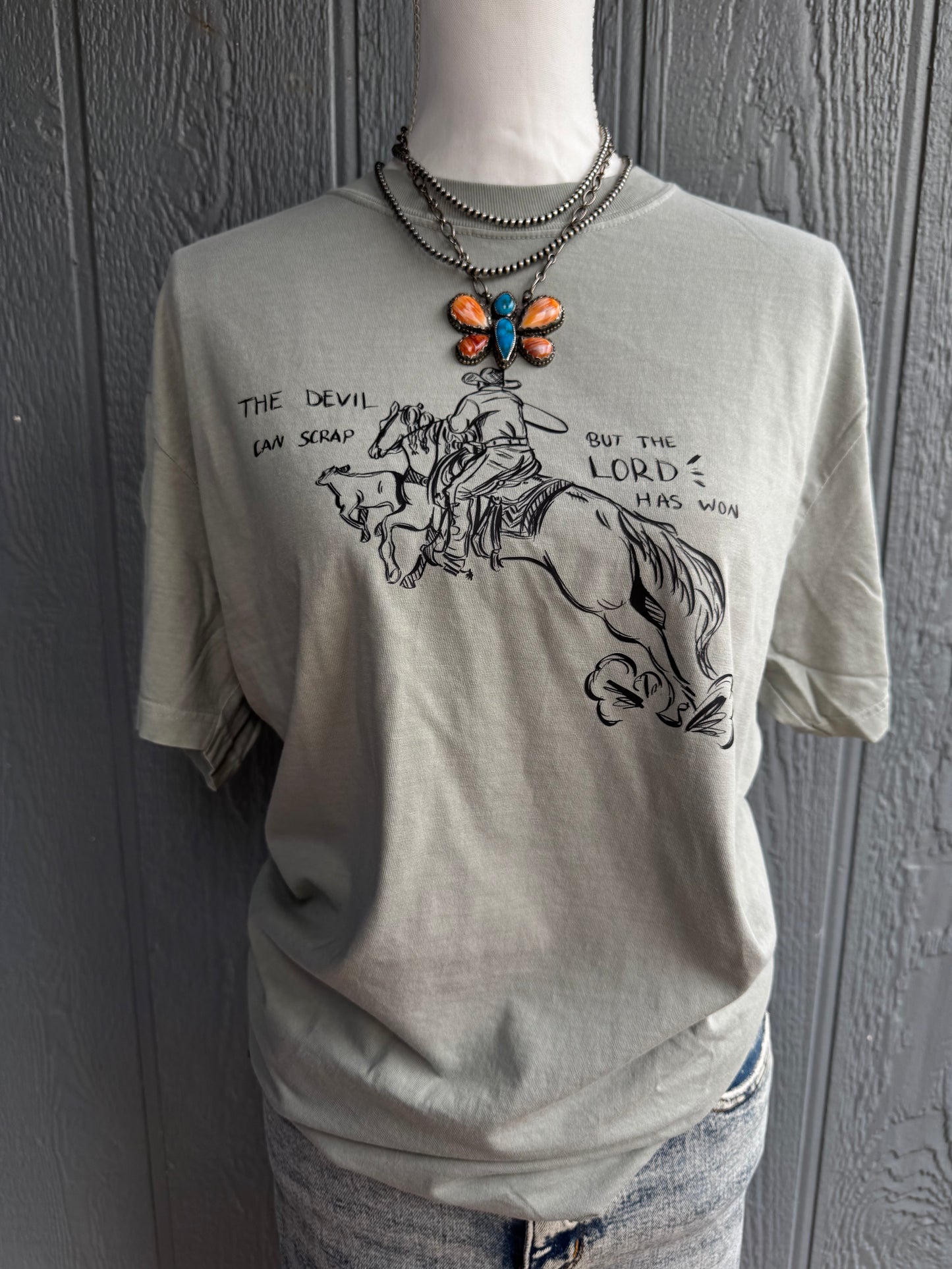 The lord has won black cowboy design